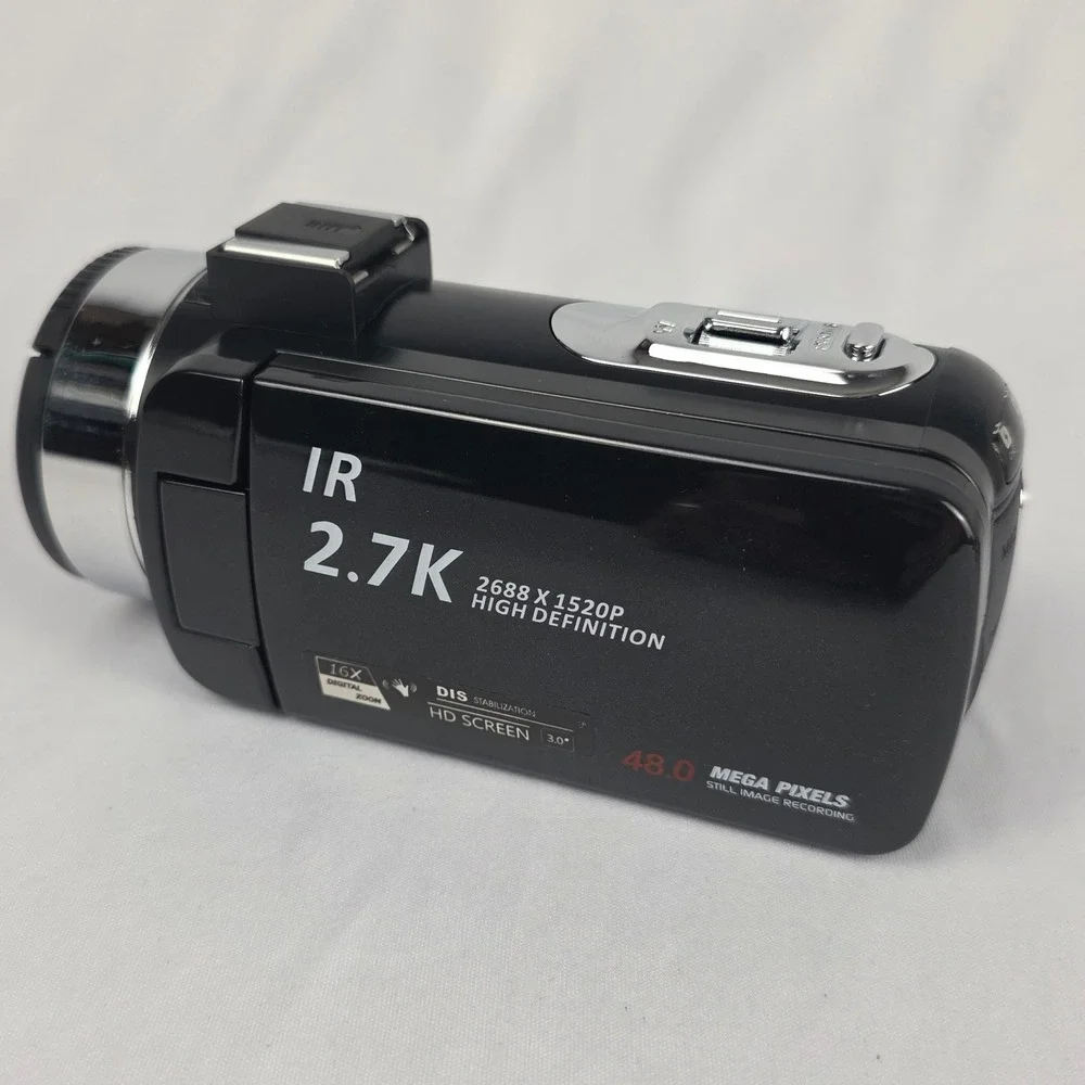 DVC 2.7K HD Digital Video Camera Camcorder 48MP IR Night Vision Black 16X Zoom